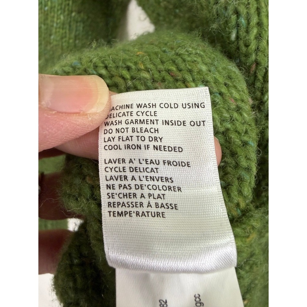 Royal Robbins Asymmetrical Wool Blend Cardigan Sweater Womens Medium Green Gorp - Picture 7 of 7